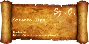 Sztanko Olga névjegykártya