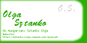 olga sztanko business card